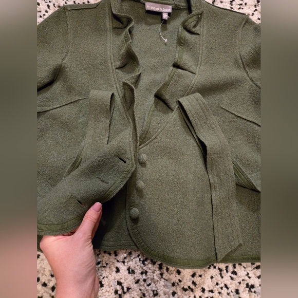 Tristan & Isuet. 100% Lanewool blazer. Forest green. Size Large - Picture 4 of 8